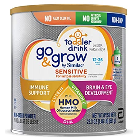 Similac Go &amp; Grow Sensitive Go &amp; Grow by Similac Sensitive Non-GMO with 2&#39;-fl Hmo Toddler Drink, 6 Count